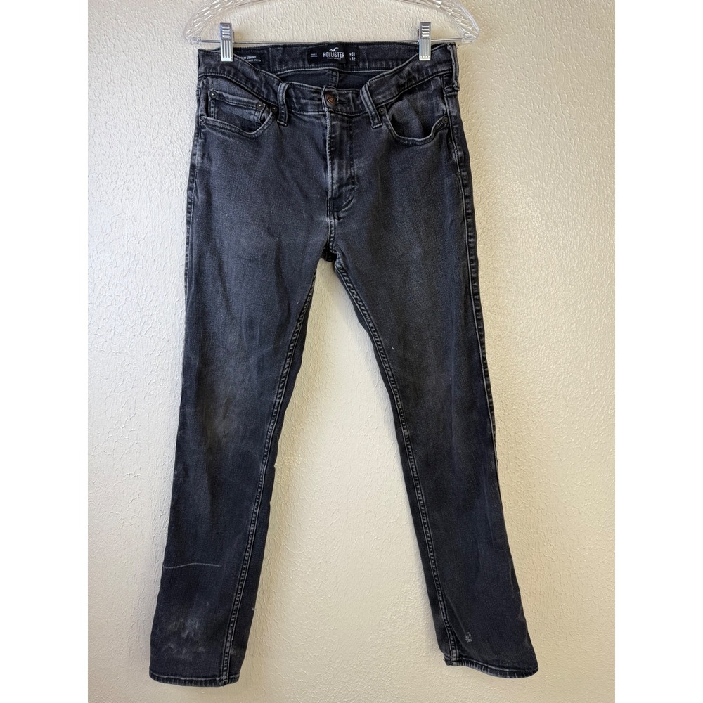 Hollister Slim Straight Stretch Faded Black Jeans Mens W31 L32 Epic Flex